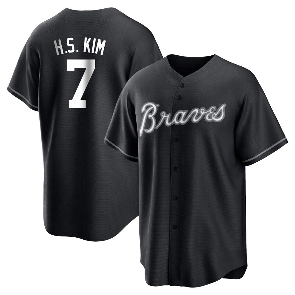 Atlanta Braves #7 Ha-Seong Kim Player Black Home Game Stitched Baseball Jersey