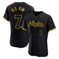 Atlanta Braves #7 Ha-Seong Kim Player Black Snake Skin City Limited Elite Home Game Stitched Baseball Jersey