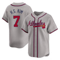 Atlanta Braves #7 Ha-Seong Kim Player Gray Limited Home Game Stitched Baseball Jersey