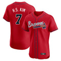 Atlanta Braves #7 Ha-Seong Kim Player Red Limited Elite Home Game Stitched Baseball Jersey