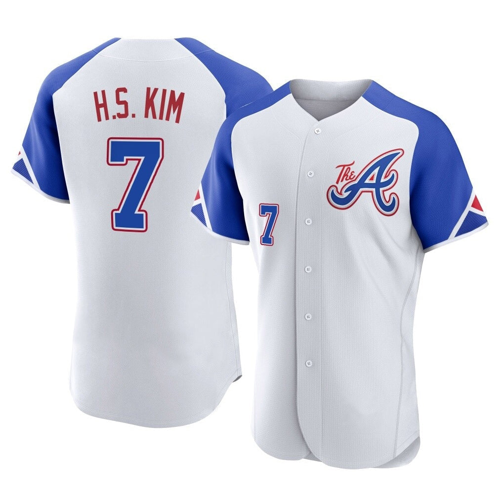 Atlanta Braves #7 Ha-Seong Kim Player White City Connect Limited Elite Home Game Stitched Baseball Jersey