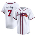 Atlanta Braves #7 Ha-Seong Kim Player White Limited Home Game Stitched Baseball Jersey