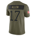 B.Bills #17 Josh Allen Olive 2025 Salute to Service Limited Stitched Football American Jersey