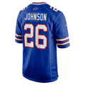 B.Bills #26 Ty Johnson Royal Team Game Stitched Football American Jersey
