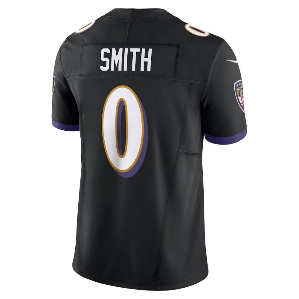 B.Ravens #0 Roquan Smith Black Alternate Vapor F.U.S.E. Limited Football Jersey