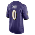 B.Ravens #0 Roquan Smith Purple Game Football Jersey
