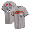 Baltimore Orioles #17 Colton Cowser Player Gray USA 250 Fourth of July Home Game Stitched Baseball Jersey