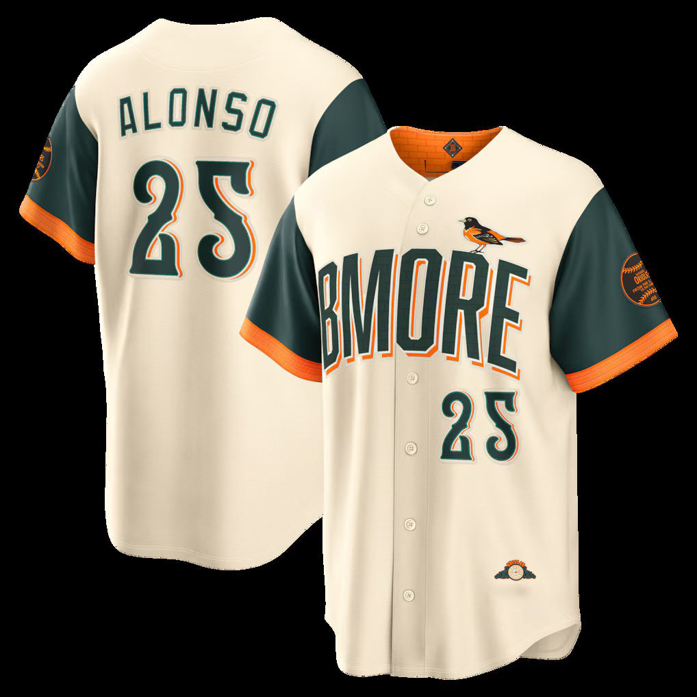 Baltimore Orioles #25 Pete Alonso Natural 2026 City Connect Stadium Baseball Jersey