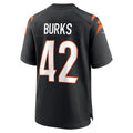 C.Bengals #42 Oren Burks Black Team Game Stitched Football American Jersey