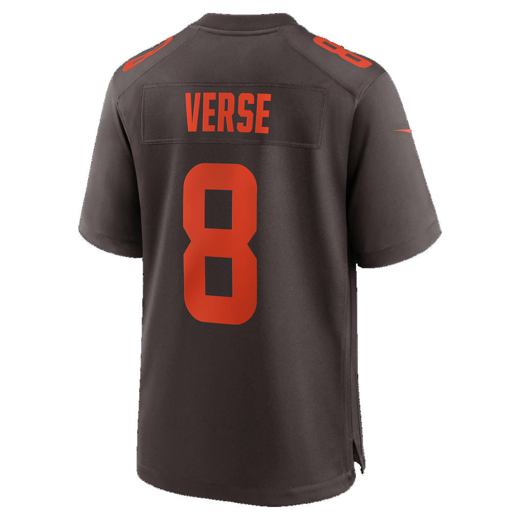 C.Browns #8 Jared Verse Brown Game Football Jersey MAROU