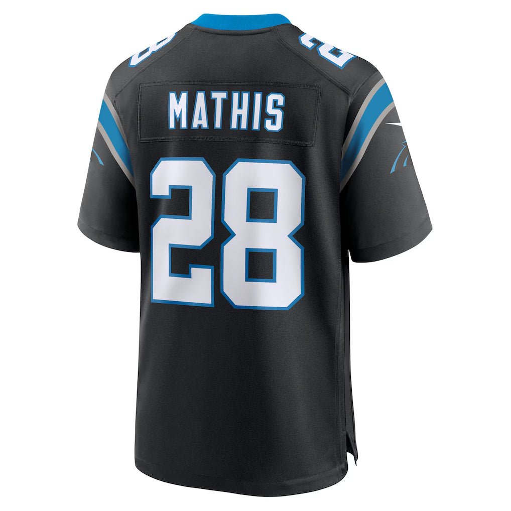C.Panthers #28 Damarri Mathis Black Team Game Stitched Football American Jersey