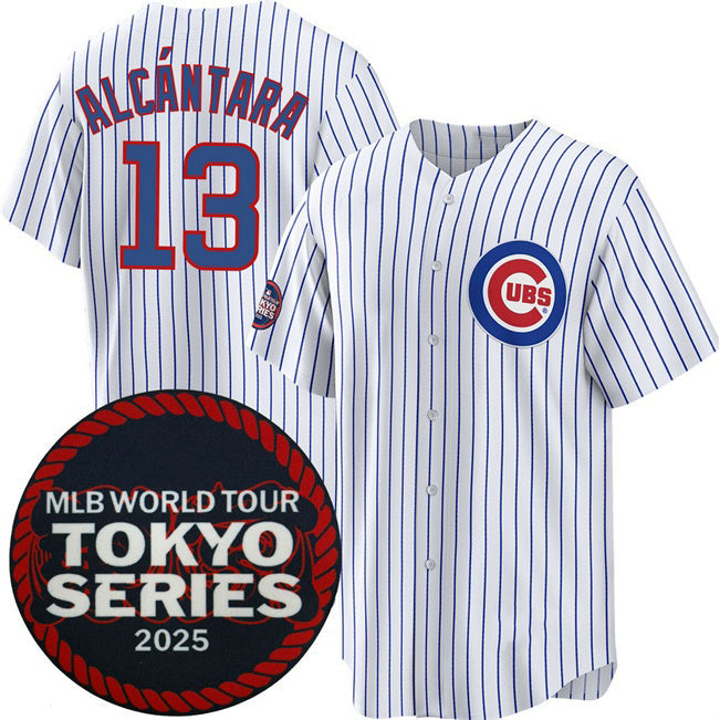 Chicago Cubs #13 Kevin Alcántara White 2025 World Tour Tokyo Series Home Stitched Baseball Jersey