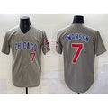 Chicago Cubs #7 Dansby Swanson Gray Limited Stitched Baseball Jersey