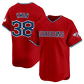 Cleveland Guardians #38 Steven Kwan Red Alternate Limited Stitched Baseball Jersey