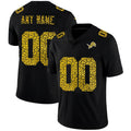 Custom D.Lions Black Leopard Print Fashion Vapor Limited Stitched Football American Jersey