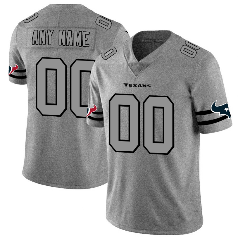 Custom Houston Texans 2019 Gray Gridiron Gray Vapor Untouchable Limited Stitched Football Jersey