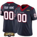 Custom Houston Texans Navy 2023 F.U.S.E. AFC South Champions Patch Vapor Limited Stitched Football Jersey