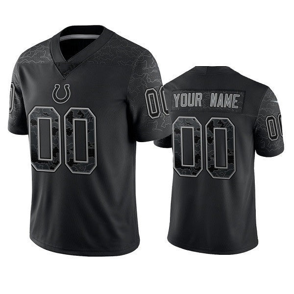 Custom IN.Colts Active Player Black Reflective Limited Stitched Football Stitched Jersey