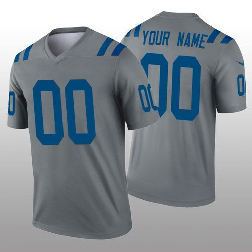 Custom IN.Colts Gray Inverted Legend Football Stitched Jersey