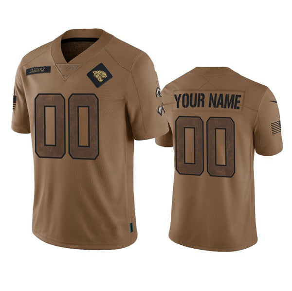 Custom J.Jaguars Active Player 2023 Brown Salute To Service Limited Stitched Football Jersey MAROU