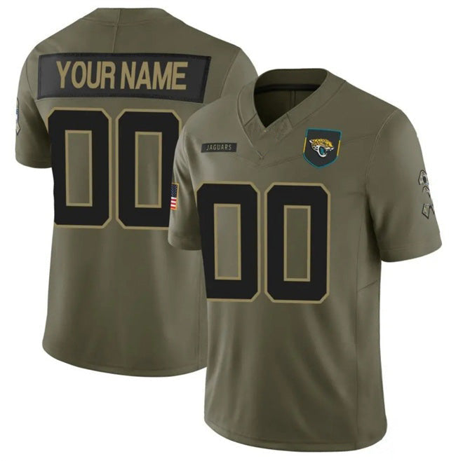 Custom J.Jaguars Active Player Olive 2025 F.U.S.E. Salute to Service Limited Stitched Football Jersey MAROU