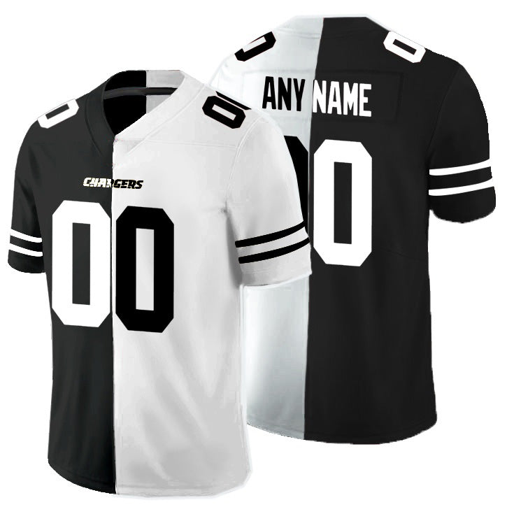 Custom LA.Chargers Black And White Split Vapor Untouchable Limited Football Jersey Marou