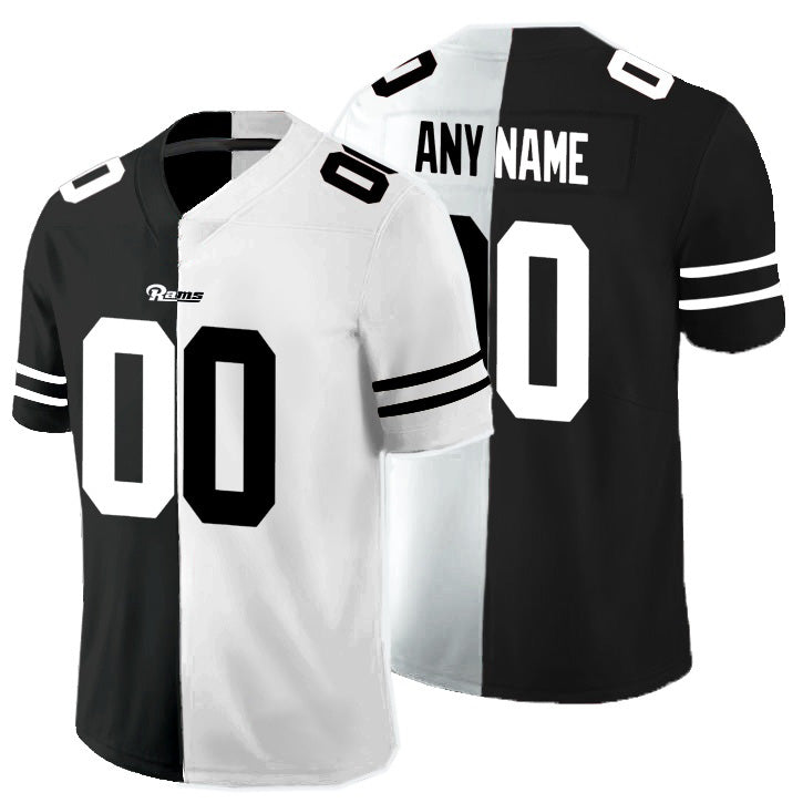 Custom LA.Rams Black And White Split Vapor Untouchable Limited Football Jersey Marou