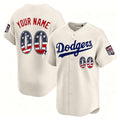 Custom Los Angeles Dodgers Cream USA 250 Fourth of July Limited Baseball Stitched Jersey
