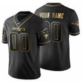 Custom NE.Patriots Black Golden Limited 100 Football Jersey Marou