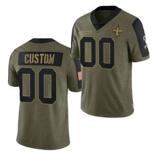 Custom NO.Saints Olive ACTIVE PLAYER 2021 Salute To Service Limited Stitched Football Jersey Marou