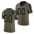 Custom NO.Saints Olive ACTIVE PLAYER 2021 Salute To Service Limited Stitched Football Jersey Marou