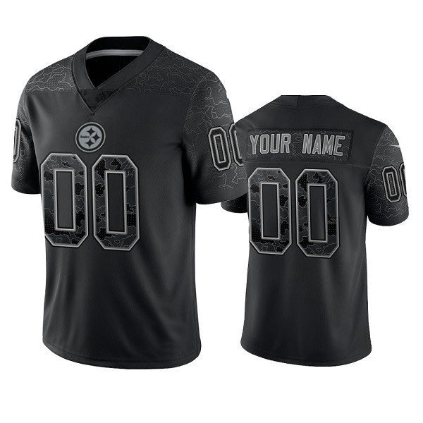 Custom P.Steelers Active Player Reflective Limited Stitched Football Jersey Marou