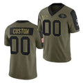 Custom SF.49ers Olive 2021 Salute To Service Limited Stitched Football Jersey Marou