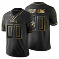 Custom T.Titans Black Golden Limited Football Stitched Jersey