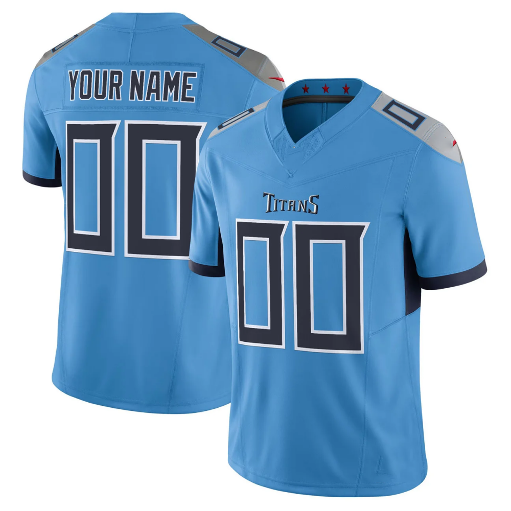 Custom T.Titans Light Blue F.U.S.E. Vapor Limited Stitched Football Jersey