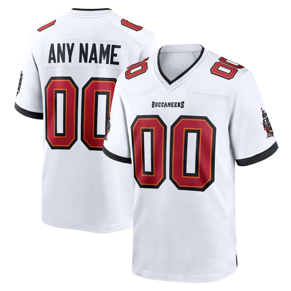 Custom TB.Buccaneers White White Game Football Jersey Marou