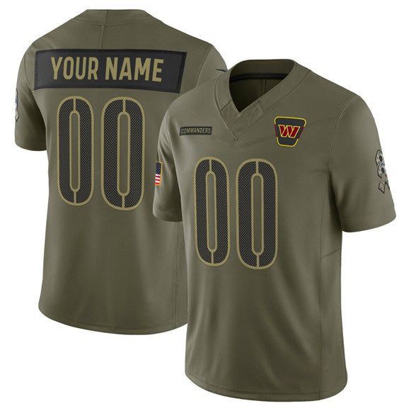 Custom W.Commanders Active Player Olive 2025 Salute to Service Limited Stitched Football Jersey Marou