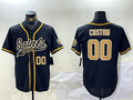 Custom New Orleans Saints Black Baseball Stitched Jerseys