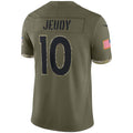 D.Broncos #10 Jerry Jeudy Olive Salute To Service Limited Stitched Football American Jersey