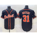 Detroit Tigers #31 Riley Greene Black With Patch Cool Base Stitched Baseball Jersey