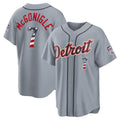 Detroit Tigers #7 Kevin McGonigle Gray USA 250 Fourth of July Road Stadium Baseball Jersey