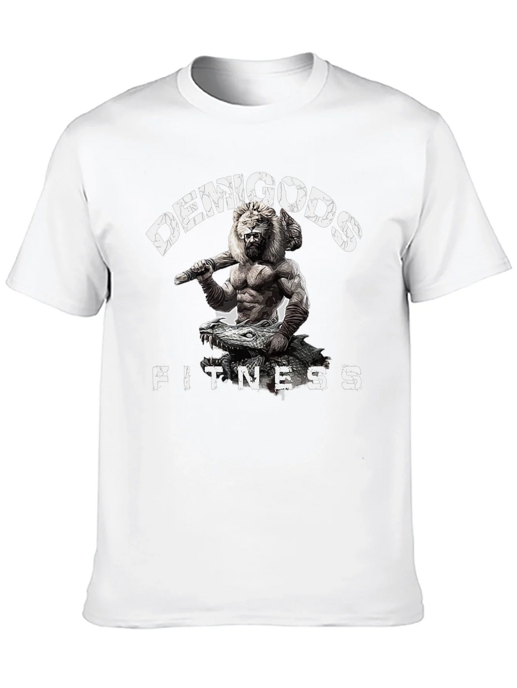 Demigods Fitness Graphic T-Shirt - Lion Warrior