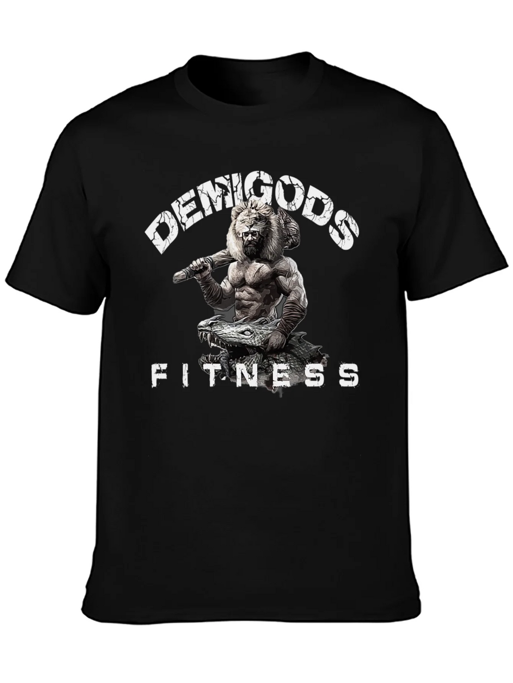 Demigods Fitness Graphic T-Shirt - Lion Warrior