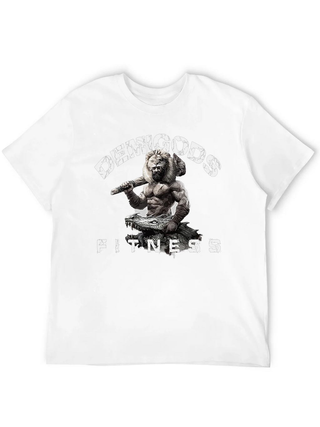 Demigods Fitness Graphic T-Shirt - Lion Warrior