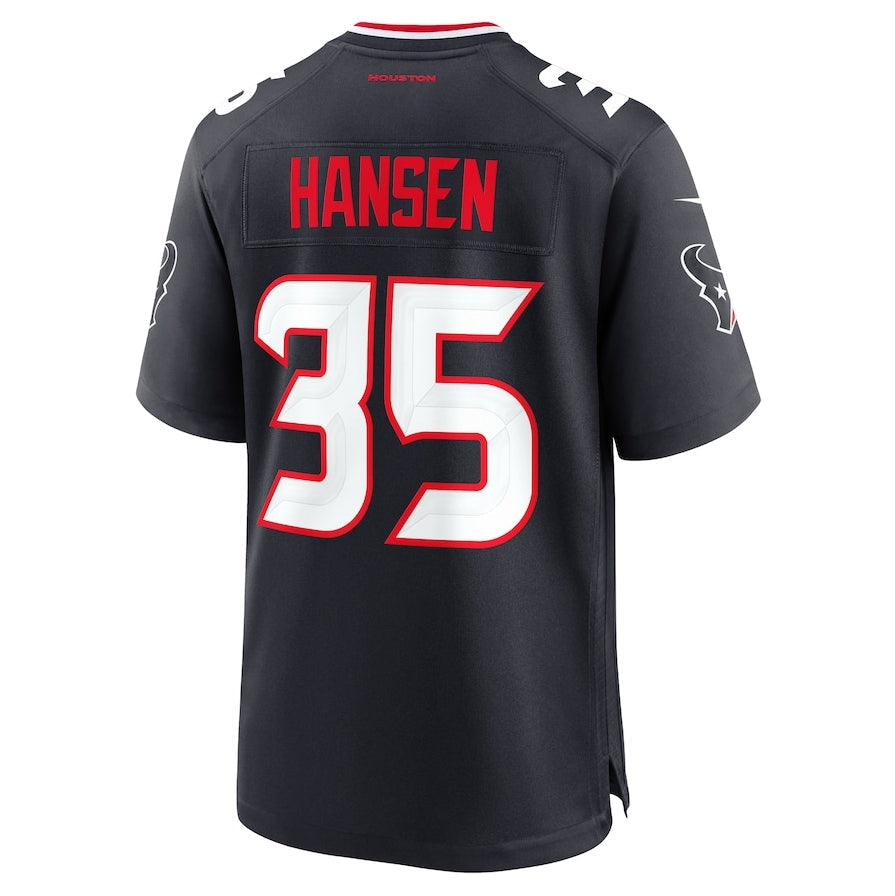 H.Texans #35 Jake Hansen Team Game Jersey - Navy