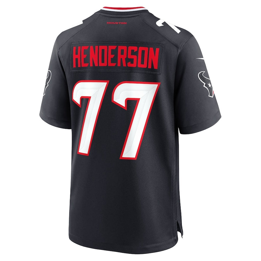 H.Texans #77 LaDarius Henderson Game Jersey - Navy
