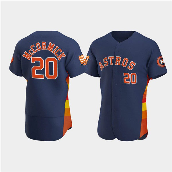 Houston Astros #20 Chas McCormick Navy 60th Anniversary Flex Base Stitched Baseball Jersey