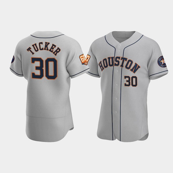 Houston Astros #30 Kyle Tucker Gray 60th Anniversary Flex Base Stitched Baseball Jersey