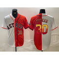 Houston Astros #30 Kyle Tucker White Orange Split Stitched Baseball Jersey