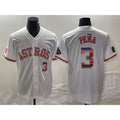 Houston Astros #3 Jeremy Pena Number White Rainbow World Serise Champions Patch Cool Base Stitched Baseball Jersey
